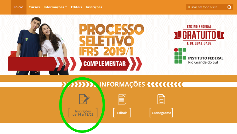 Processo Seletivo Eletrotécnica página inicial Processo Seletivo Eletrotécnica página inicial