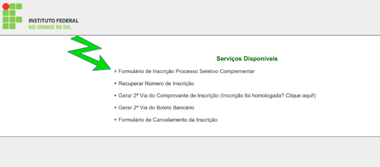 Processo Seletivo Eletrotécnica página inscrição